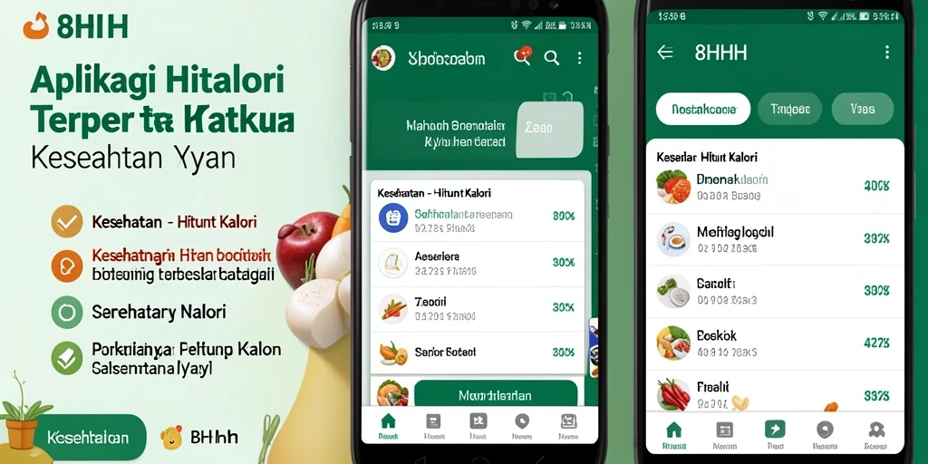 Antarmuka pengguna 8HHH yang sederhana dan fungsi Hitung Kalori yang efisien.