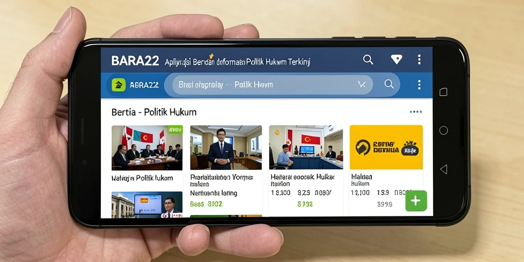 Antarmuka BARA22 yang mudah digunakan untuk berita politik dan hukum.