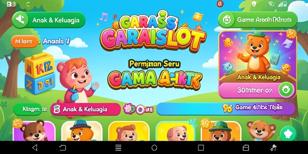 Antarmuka GARASISLOT yang menarik untuk anak-anak.