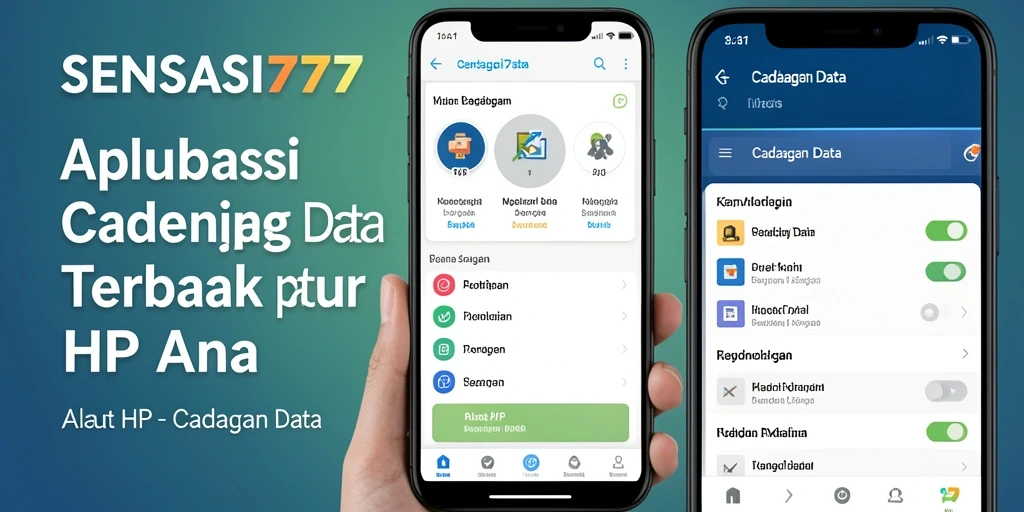 Tampilan antarmuka SENSASI777 dengan fitur cadangan data yang lengkap.