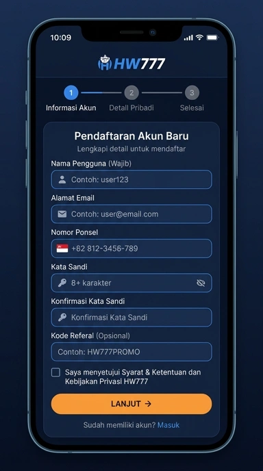 Panduan Membuat Akun Baru di hw777